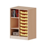 ErgoTray Regal, 2reihig, 2,5 OH, links 3 Fächer rechts 8 flache Boxen, B/H/T 70,3x100x50cm 